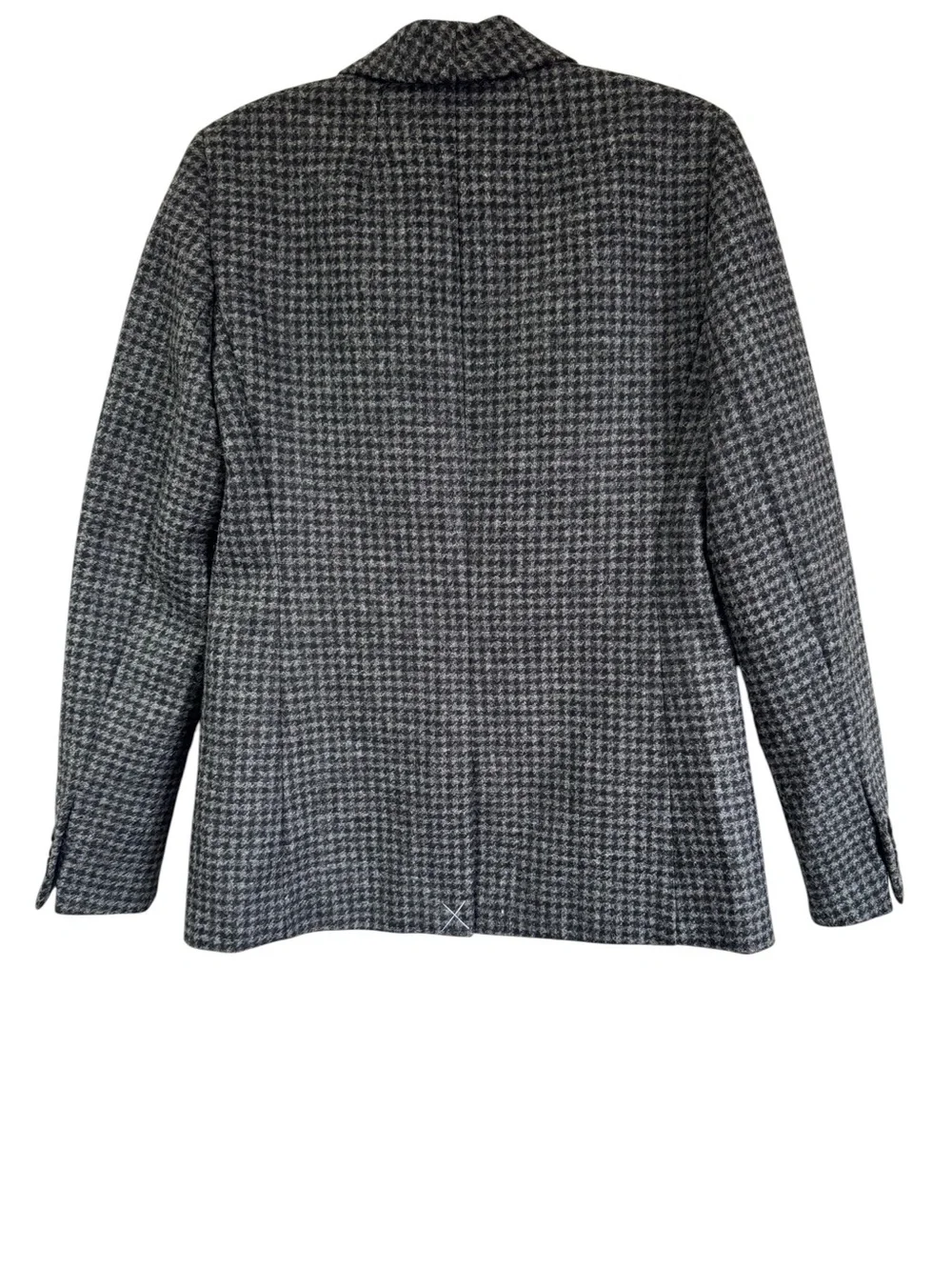 J. Crew Parke Blazer Houndstooth Plaid Wool Black Gray Style J4861 Size 2